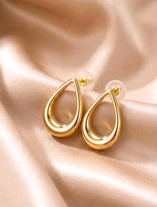 NO BRAND Open Pear Shape Stud Earrings