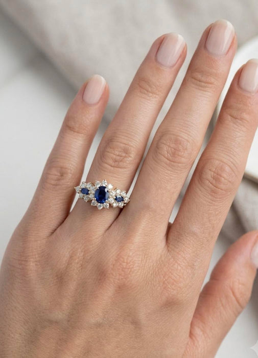NO BRAND Sapphire Diamond Ring