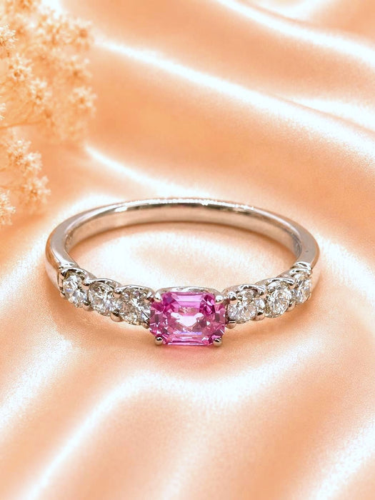 NO BRAND Pink Sapphire Diamond Ring