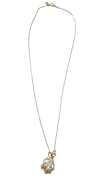 NO BRAND Rose Diamond Necklace