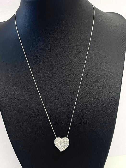 NO BRAND Heart Cluster Diamond Necklace