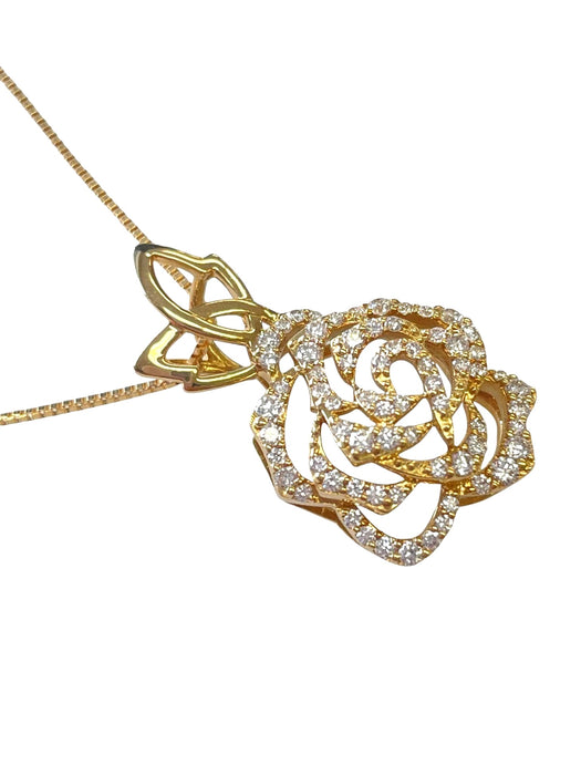 NO BRAND Rose Diamond Necklace