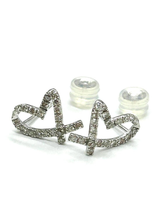 NO BRAND Heart Diamond Earrings