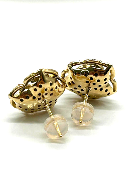NO BRAND Camelia Black Diamond Earrings