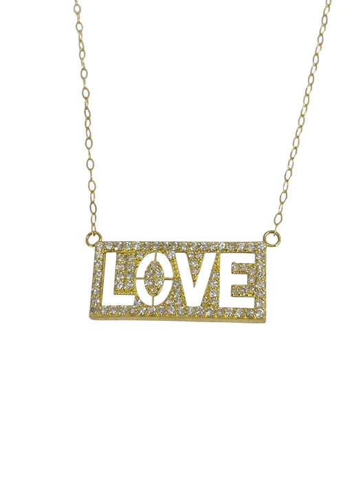 NO BRAND LOVE Graffiti Diamond Necklace