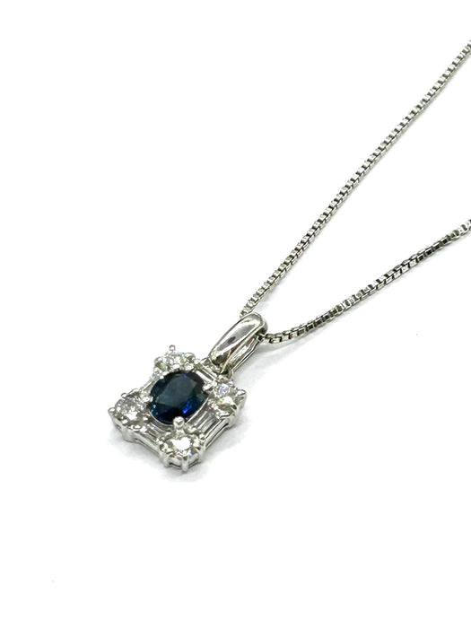 NO BRAND Sapphire Diamond Necklace