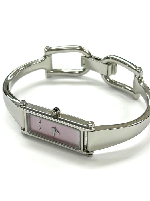 GUCCI Rectangular Pink Face Ladies Watch
