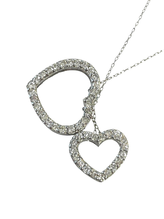 NO BRAND Heart Cluster Diamond Necklace
