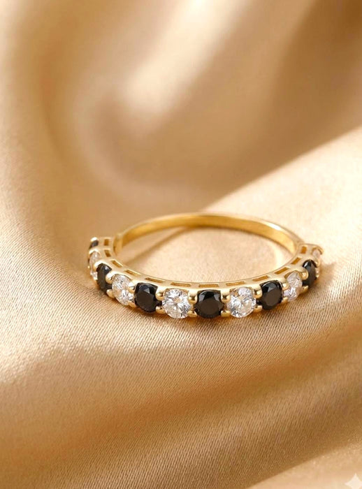 NO BRAND Black & White Diamond Ring
