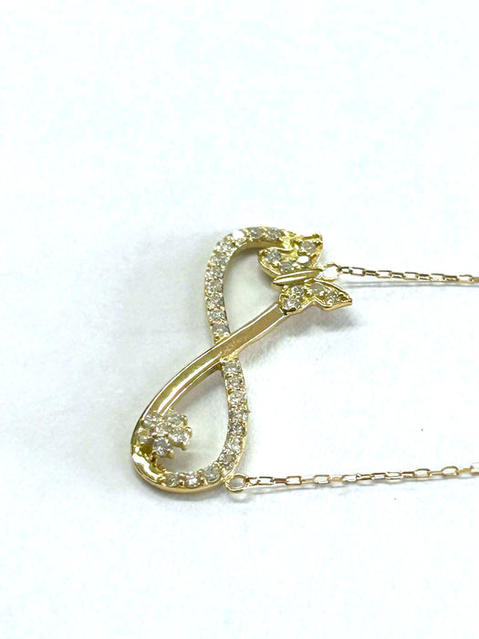NO BRAND Infinity Butterfly Diamond Necklace
