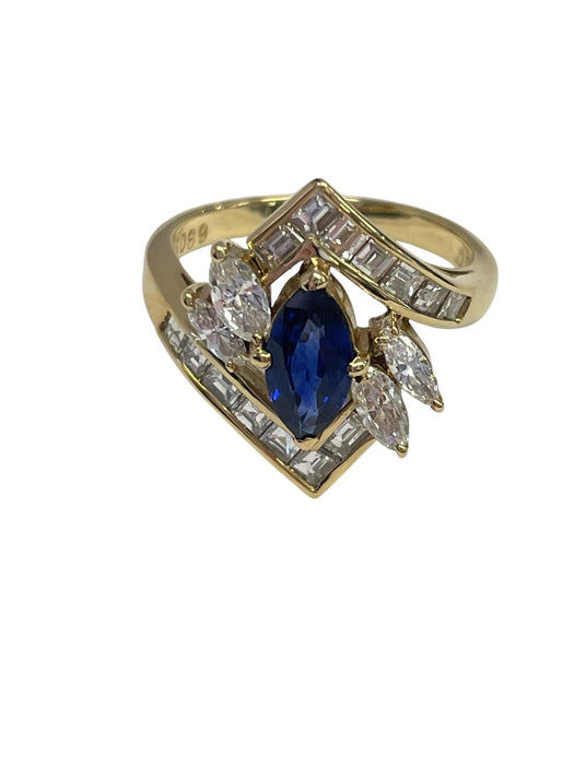 NO BRAND Sapphire Diamond Ring