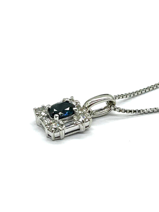NO BRAND Sapphire Diamond Necklace