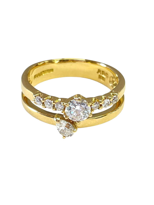 NO BRAND 2P Shaped Diamond Ring