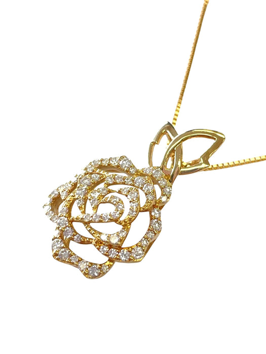 NO BRAND Rose Diamond Necklace