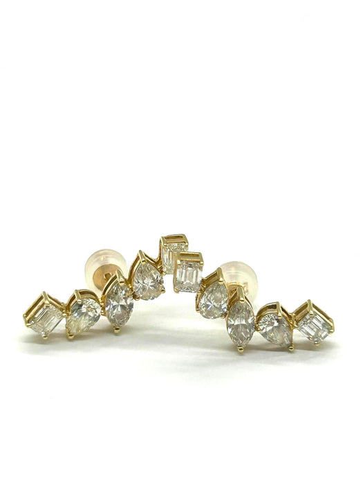 NO BRAND 5P Diamond Crawler Earrings