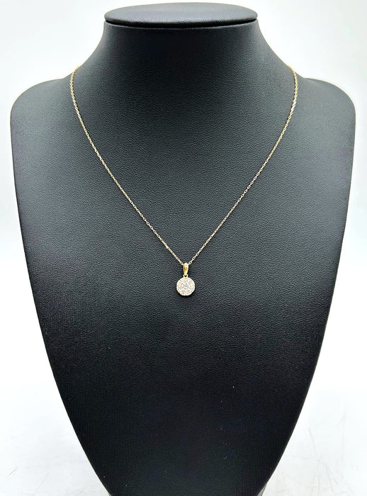 NO BRAND Round Cluster Diamond Necklace