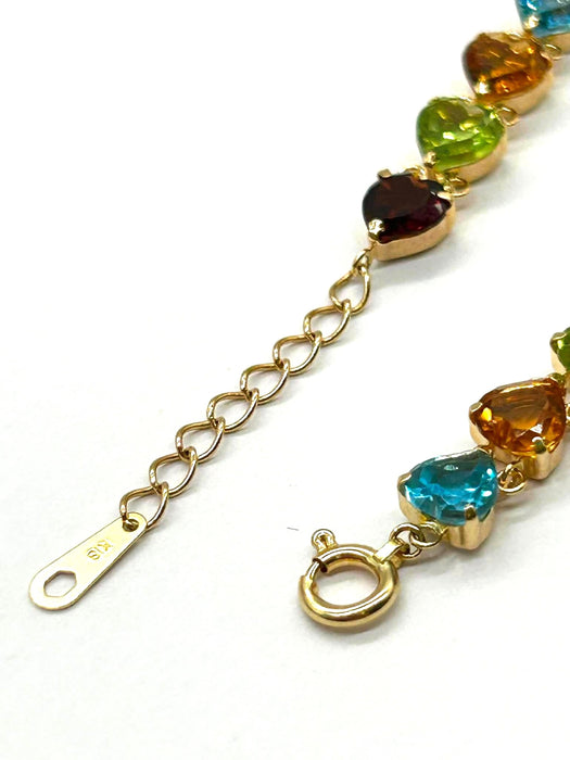 NO BRAND Heart Multicolor Stone Bracelet