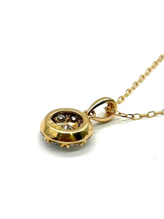 NO BRAND Round Cluster Diamond Necklace