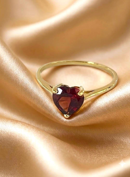 NO BRAND Garnet Heart Ring