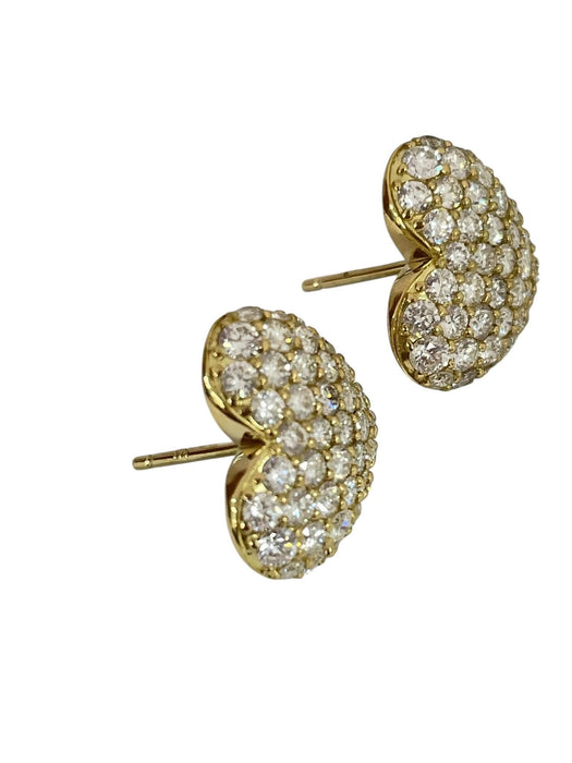 NO BRAND Heart Cluster Diamond Stud Earrings