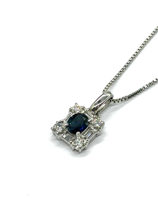 NO BRAND Sapphire Diamond Necklace