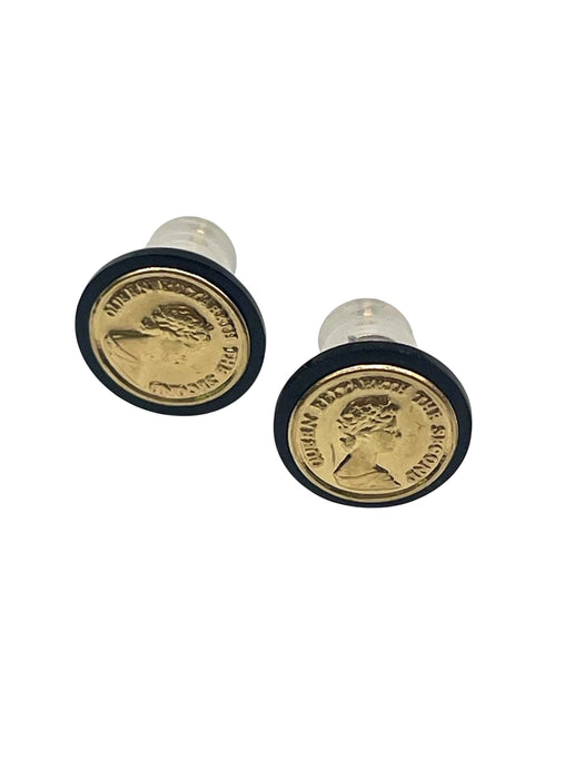 NO BRAND Queen Elizabeth Coin Stud Earrings