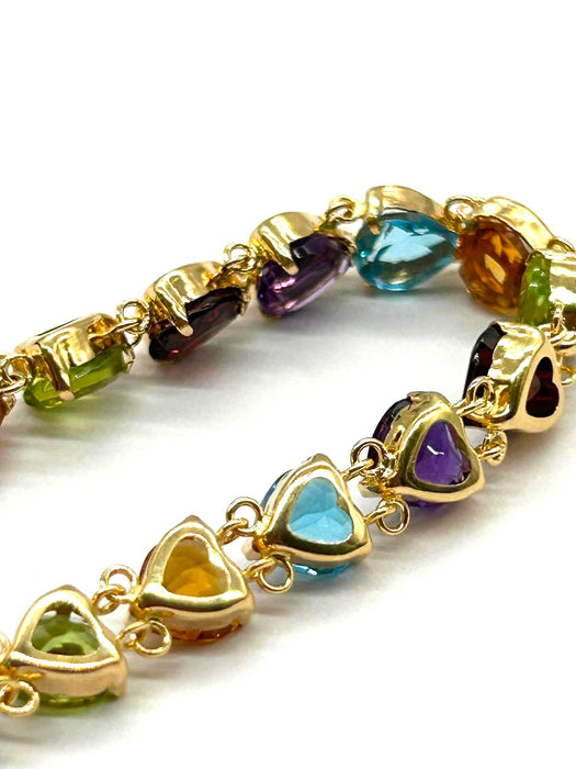 NO BRAND Heart Multicolor Stone Bracelet