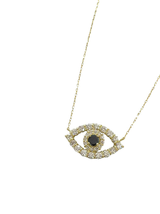 NO BRAND Evil Eye Black & White Diamond Necklace