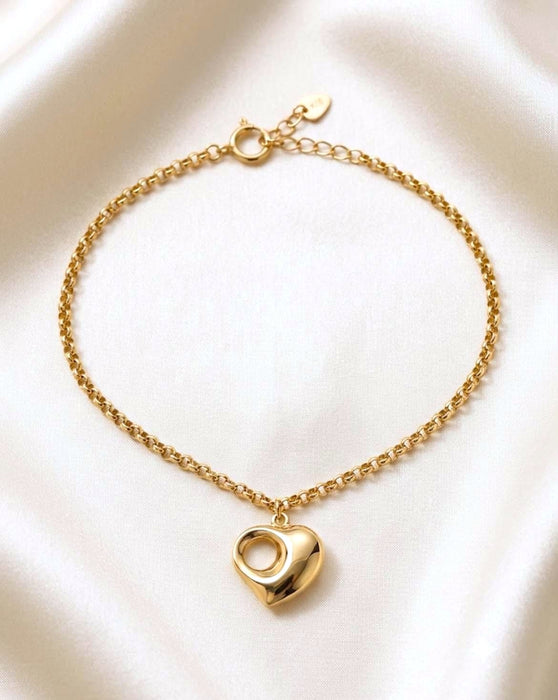 NO BRAND Heart Charm Bracelet