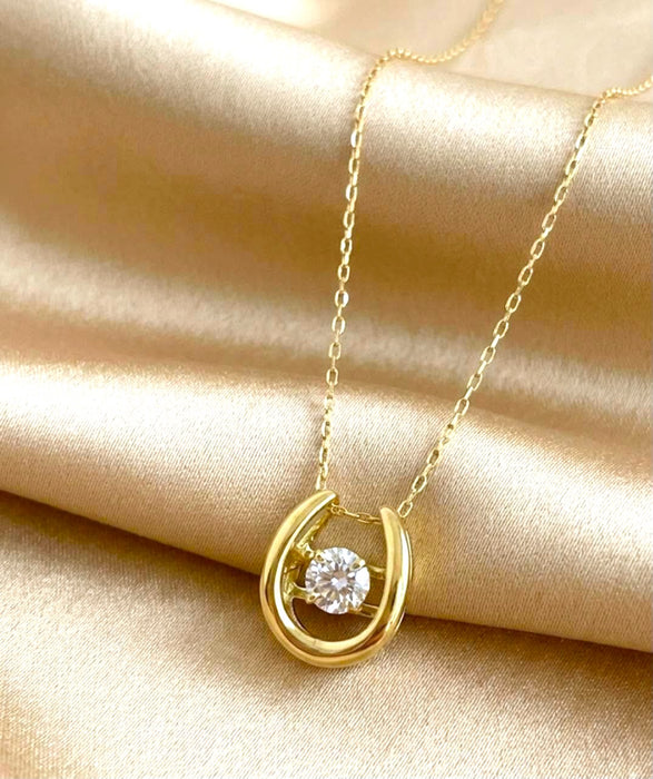 NO BRAND Horseshoe 1P Diamond Necklace