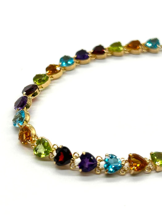 NO BRAND Heart Multicolor Stone Bracelet