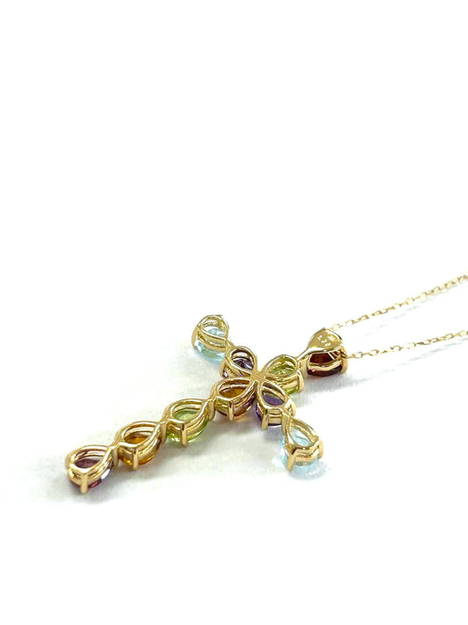 NO BRAND Multicolor Cross Necklace