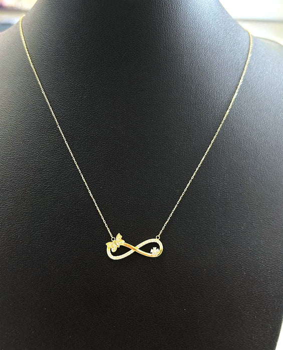 NO BRAND Infinity Butterfly Diamond Necklace