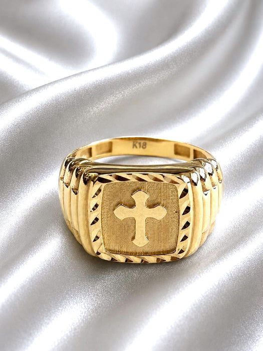 NO BRAND Cross Gold Ring