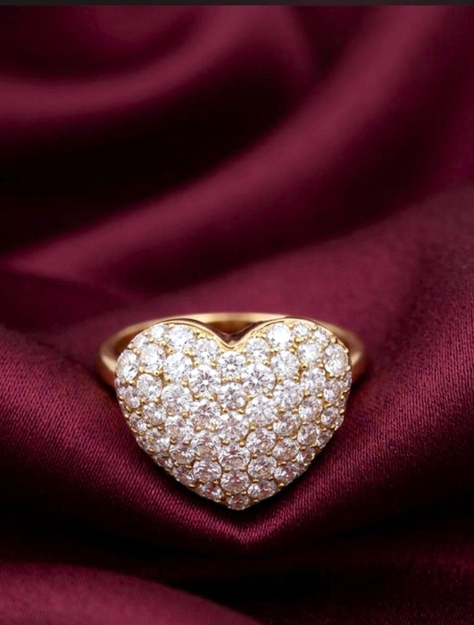 NO BRAND Heart Cluster Diamond Ring