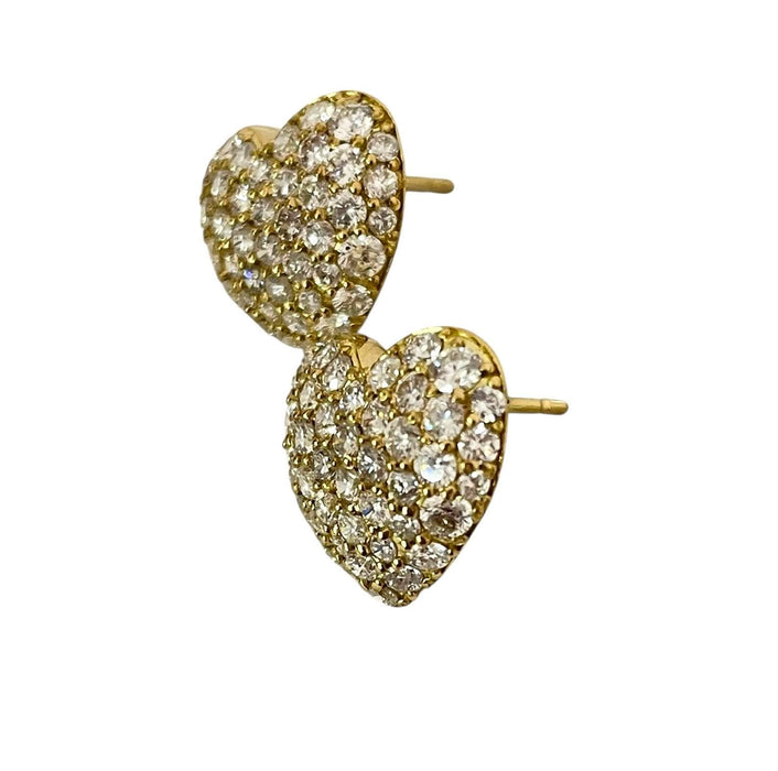 NO BRAND Heart Cluster Diamond Stud Earrings