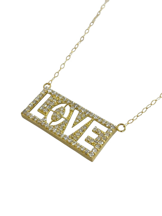 NO BRAND LOVE Graffiti Diamond Necklace