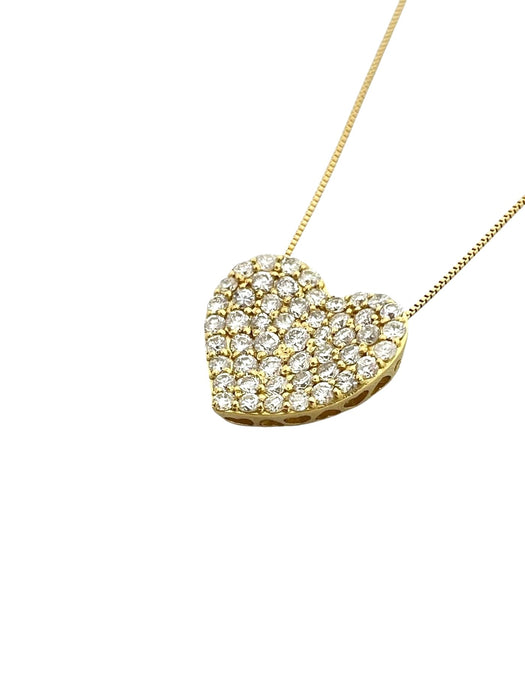 NO BRAND Heart Cluster Diamond Necklace