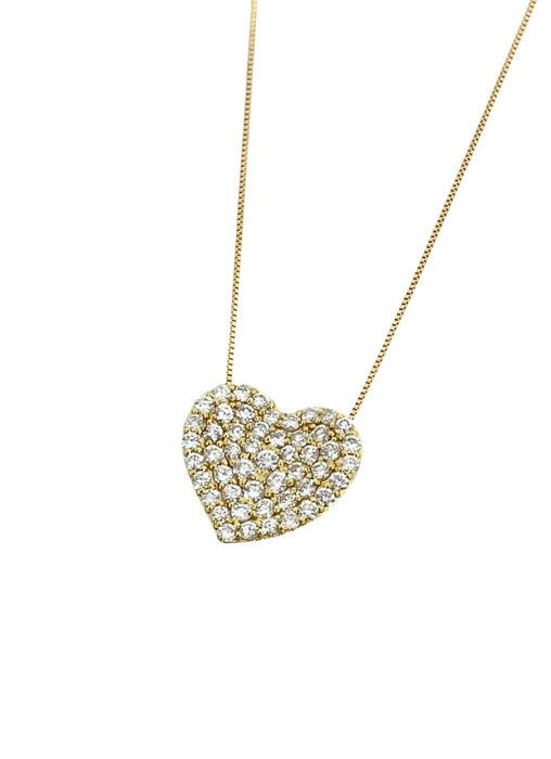 NO BRAND Heart Cluster Diamond Necklace