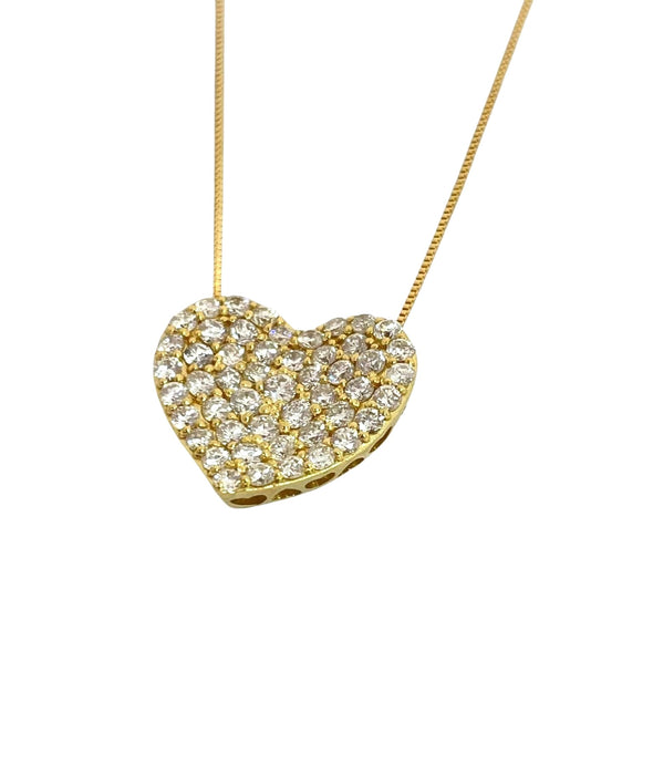 NO BRAND Heart Cluster Diamond Necklace