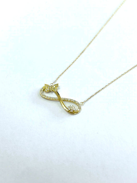 NO BRAND Infinity Butterfly Diamond Necklace