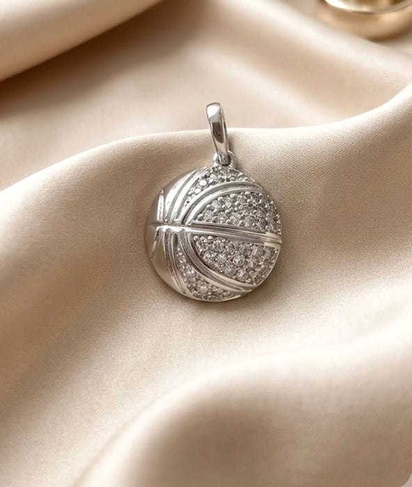 NO BRAND Basketball Diamond Top Pendant