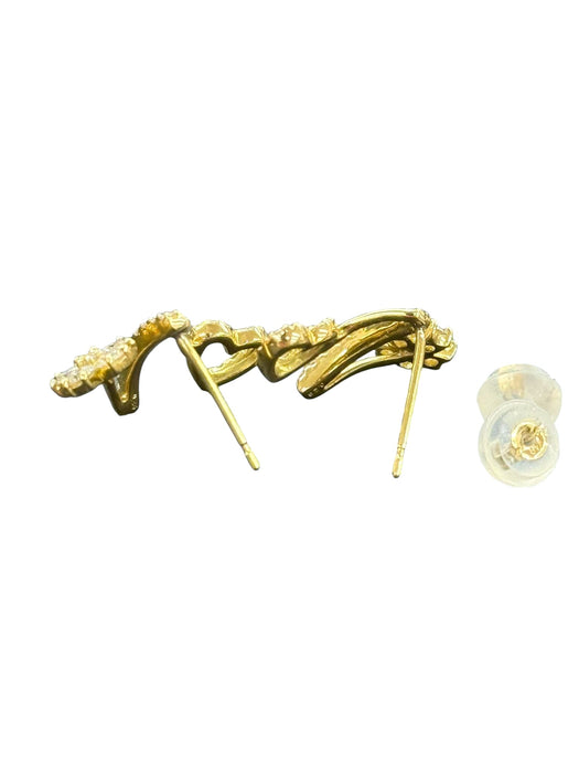 NO BRAND N Initial Diamond Stud Earrings