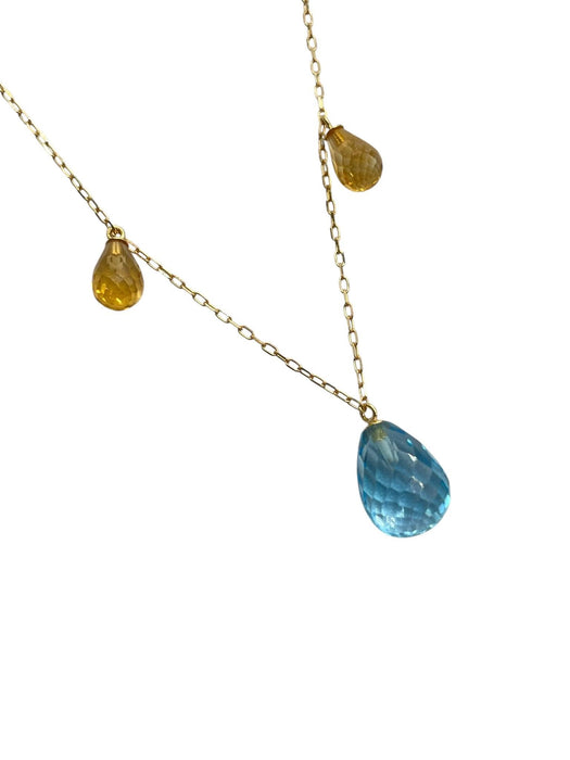 NO BRAND Multicolor Pear Shape Station Necklace