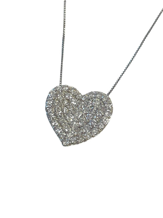NO BRAND Heart Cluster Diamond Necklace