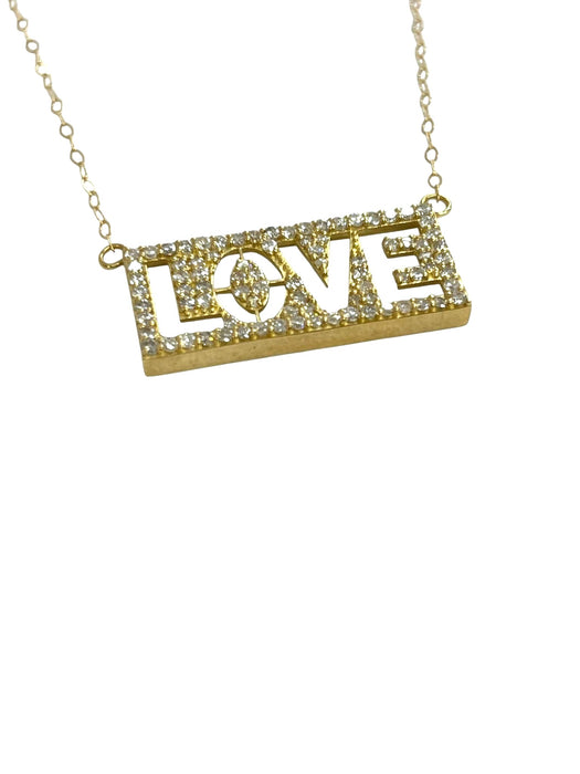NO BRAND LOVE Graffiti Diamond Necklace
