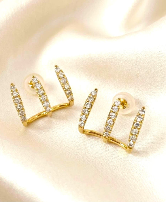NO BRAND Crawler Diamond Stud Earrings