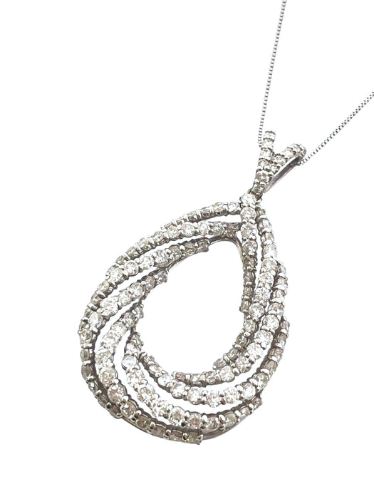 NO BRAND Pear Shape Cluster Diamond Necklace