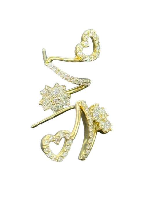 NO BRAND N Initial Diamond Stud Earrings