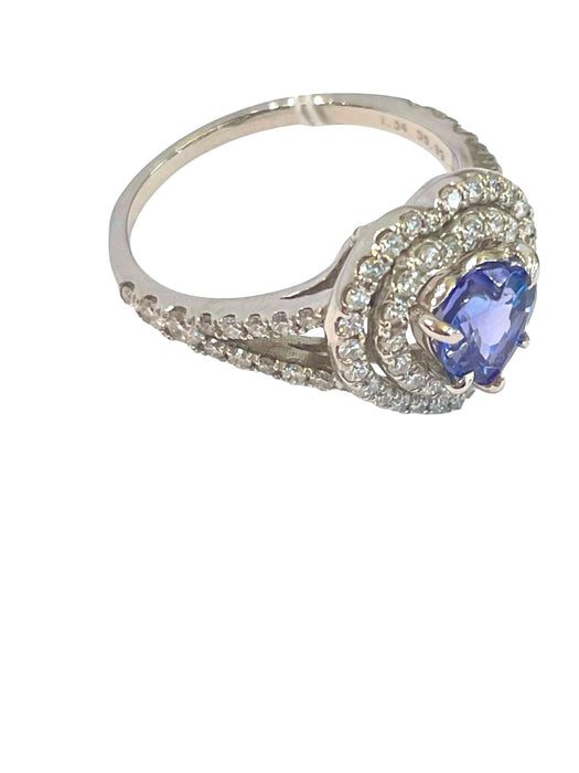NO BRAND Tanzanite Heart Diamond Ring